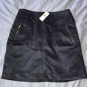 Loft suede navy mini skirt - new with tags